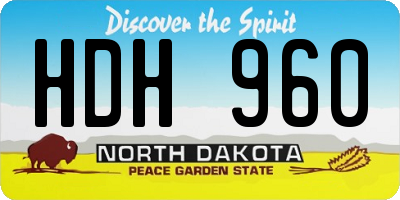 ND license plate HDH960