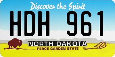 ND license plate HDH961