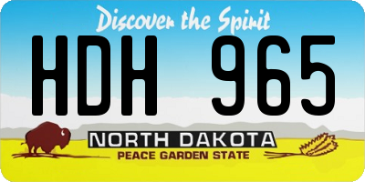 ND license plate HDH965