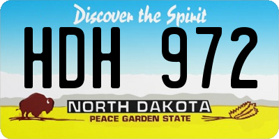 ND license plate HDH972