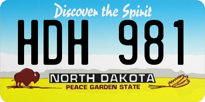 ND license plate HDH981