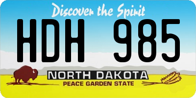 ND license plate HDH985