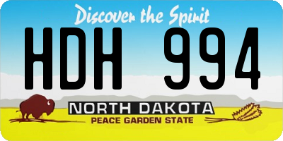 ND license plate HDH994