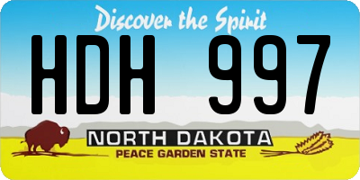 ND license plate HDH997