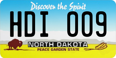 ND license plate HDI009
