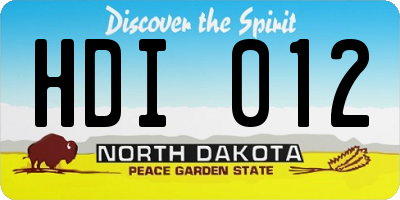 ND license plate HDI012