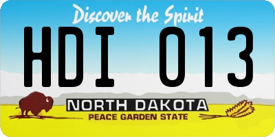 ND license plate HDI013
