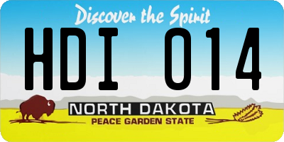 ND license plate HDI014