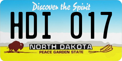 ND license plate HDI017