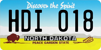ND license plate HDI018