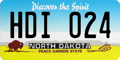 ND license plate HDI024