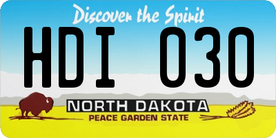 ND license plate HDI030