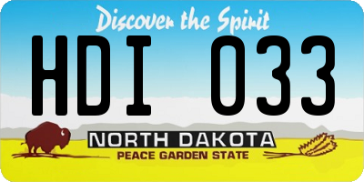 ND license plate HDI033