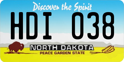 ND license plate HDI038