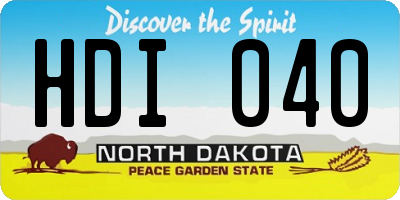 ND license plate HDI040
