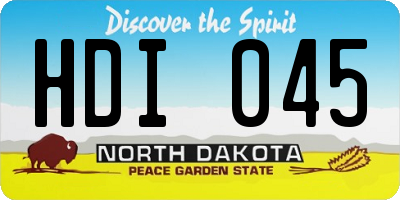 ND license plate HDI045