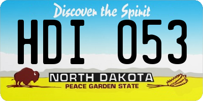 ND license plate HDI053