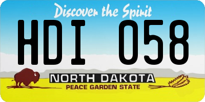 ND license plate HDI058