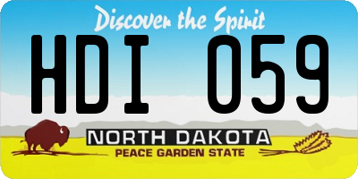 ND license plate HDI059