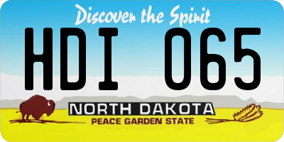 ND license plate HDI065