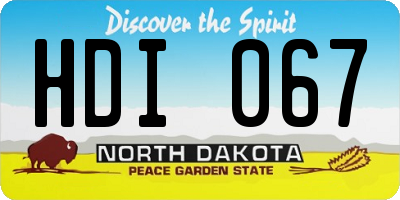 ND license plate HDI067