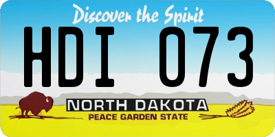 ND license plate HDI073
