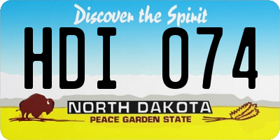 ND license plate HDI074