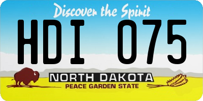ND license plate HDI075