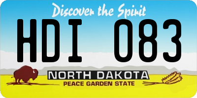 ND license plate HDI083