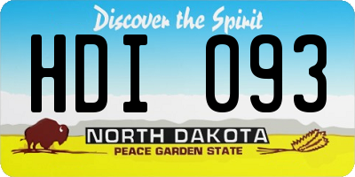 ND license plate HDI093