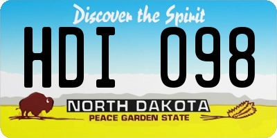 ND license plate HDI098