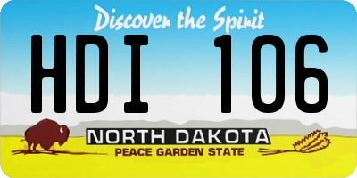ND license plate HDI106