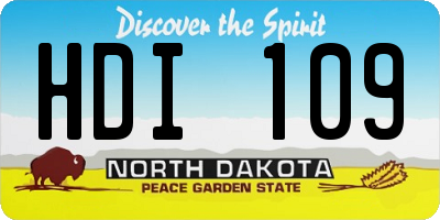 ND license plate HDI109