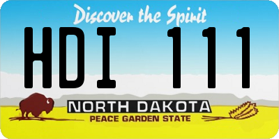 ND license plate HDI111