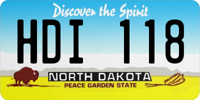ND license plate HDI118