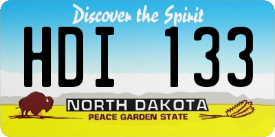 ND license plate HDI133