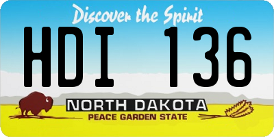 ND license plate HDI136