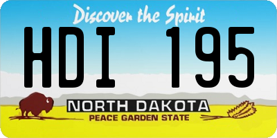 ND license plate HDI195