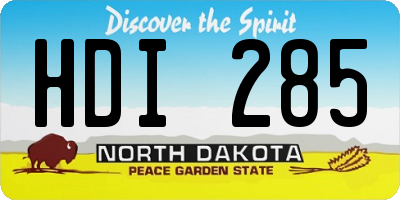 ND license plate HDI285