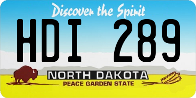 ND license plate HDI289