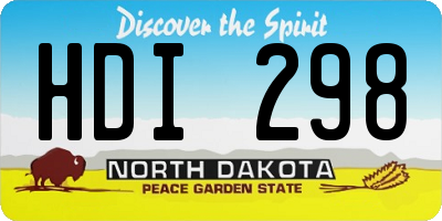 ND license plate HDI298