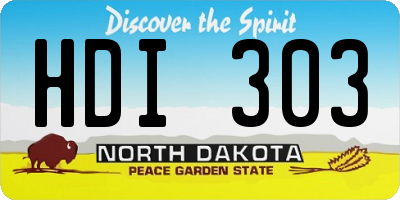 ND license plate HDI303