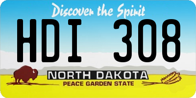 ND license plate HDI308