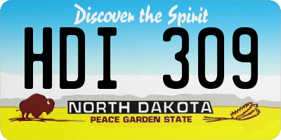 ND license plate HDI309