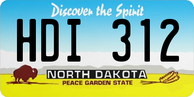 ND license plate HDI312