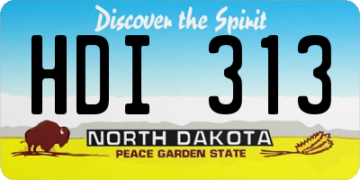 ND license plate HDI313