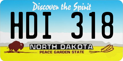 ND license plate HDI318