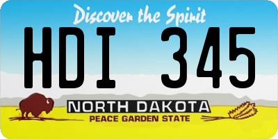 ND license plate HDI345
