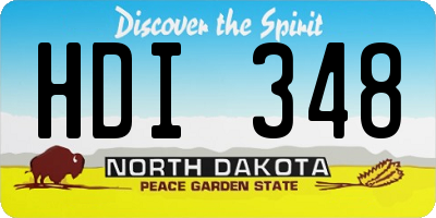 ND license plate HDI348