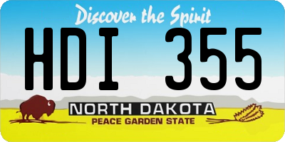 ND license plate HDI355